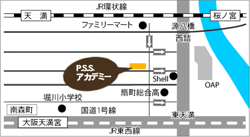 PSSアカデミーの地図トップ本社ビル